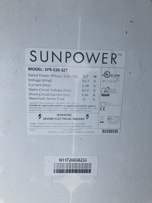SunPower — E20-327