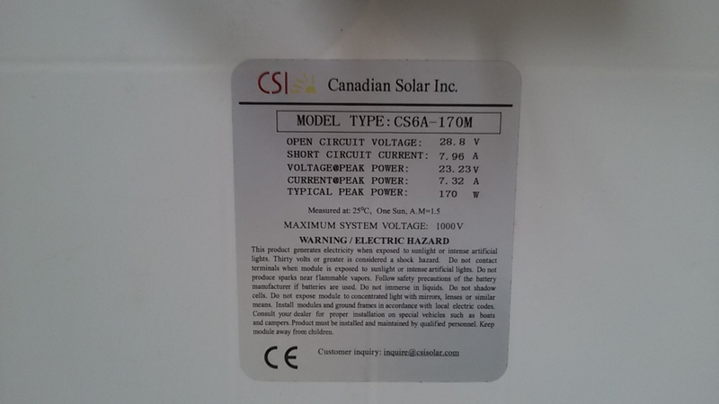PV Module Canadian Solar CS6A 170M 170Wp Mono Secondsol