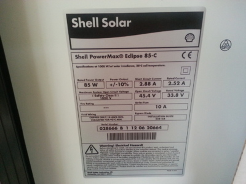 Shell Power Datenblatt PV-Module - Shell Solar - PowerMax Eclipse 85-C - 85Wp - CIS / CIGS ...