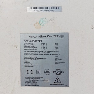 Hanwha SolarOne — SF 220-30-1P-240 Poly