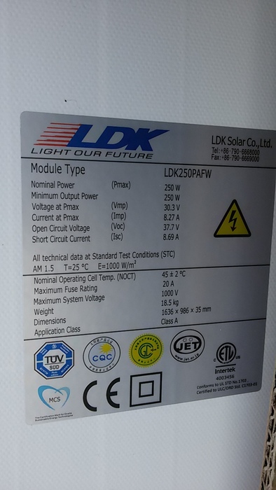 PV-Module - LDK Solar - LDK 250PAFW - 250Wp - Poly - Secondsol