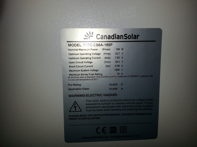 PV Module Canadian Solar CS6A 185P 185Wp Poly Secondsol