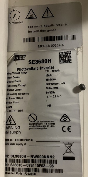   SolarEdge — SE3680H