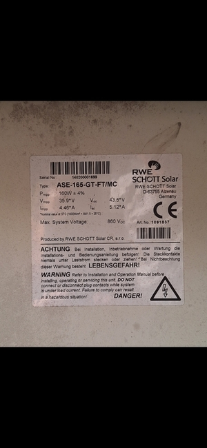 Schott Solar — ASE-165-GT-FT/MC (160 W)