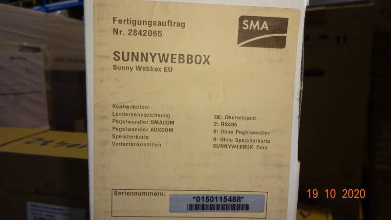 NIB SMA Sunny Webbox RS485 Plant Monitoring W/ Box & Accessories 
