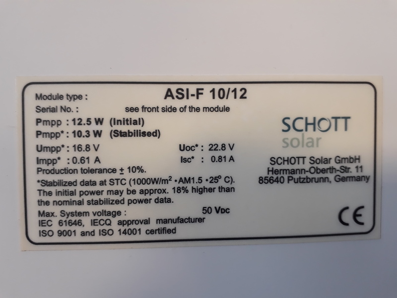 SCHOTT Solar Modul Panel ASI-F 10/12 