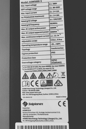 Solplanet/Aiswei — ASW5000-S